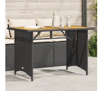 Dārza Galds, Koka Virsma, Melns, 110X68X70 Cm, Pe Rotangpalma Vidaxl 8721012308916