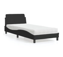 Gulta Ar Matraci, Dover, Melna Samts, 90X200 Cm Vidaxl 8721012348165