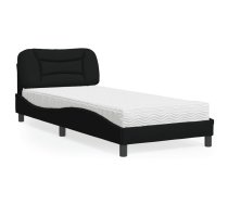 Gulta Ar Matraci, Hvar, Melns, 90X200 Cm, Audums Vidaxl 8721012349919