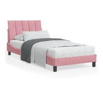 Gulta Ar Matraci, Hanko, Rozā Samts, 90X200 Cm Vidaxl 8721012350625