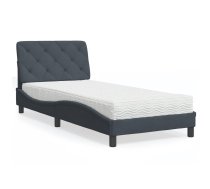 Gulta Ar Matraci, Tumši Pelēka Samts, 90X200 Cm Vidaxl 8721012351189