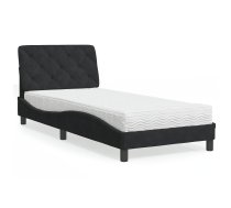 Gulta Ar Matraci, Melna Samts, 90X200 Cm Vidaxl 8721012351196
