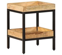 Sānu Galds Ar Plauktu Brūna 35 X 35 X 45 Cm Cieta Mango Koksne Vidaxl 8721012372481