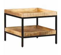 Sānu Galds Ar Plauktu Brūna 55 X 55 X 45 Cm Cieta Mango Koksne Vidaxl 8721012372504