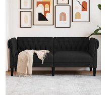 Divvietīgs Chesterfield Dīvāns, Melns Audums Vidaxl 8721012399358