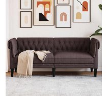 Divvietīgs Chesterfield Dīvāns, Tumši Brūns Audums Vidaxl 8721012399365