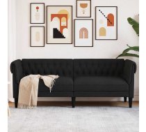Trīsvietīgs Chesterfield Dīvāns, Melns Audums Vidaxl 8721012399440