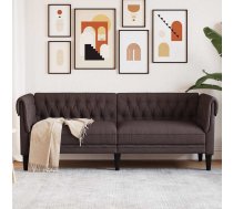 Trīsvietīgs Chesterfield Dīvāns, Tumši Brūns Audums Vidaxl 8721012399457
