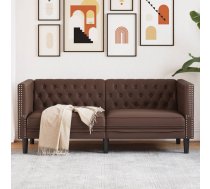 Divvietīgs Chesterfield Dīvāns, Brūna Mākslīgā Āda Vidaxl 8721012400474