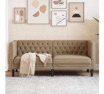 Divvietīgs Chesterfield Dīvāns, Kapučīno Mākslīgā Āda Vidaxl 8721012400504