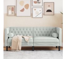 Chesterfield Dīvāns Ar Balstiem, Divvietīgs, Gaiši Pelēks Samts Vidaxl 8721012400696