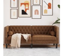 Chesterfield Dīvāns Ar Balstiem, Divvietīgs, Brūns Vidaxl 8721012400788