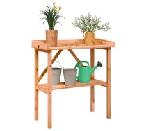 Stādīšanas Galds Ar Plauktu, Brūna, 78X38X82,5 Cm, Egles Koks Vidaxl 8721012409965