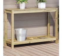 Stādīšanas Galds Ar Plauktu, 108X35X75 Cm, Priedes Masīvkoks Vidaxl 8721012456334