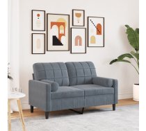 Divvietīgs Dīvāns Ar Spilveniem, Tumši Pelēks, 120 Cm, Samts Vidaxl 8721102602016