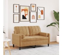 Divvietīgs Dīvāns Ar Spilveniem, Brūns, 120 Cm, Samts Vidaxl 8721102602078