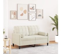 Divvietīgs Dīvāns Ar Spilveniem, Krēmkrāsas, 120 Cm, Samts Vidaxl 8721102602085