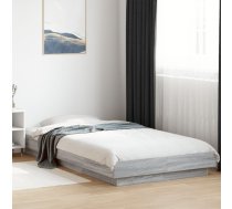 Gultas Rāmis Ar Led, Pelēka Koka, 90X200 Cm, Inženierijas Koks Vidaxl 8721102617621