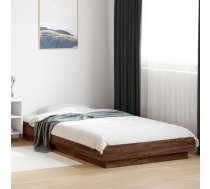 Gultas Rāmis Ar Led, Brūna Koka, 90X200 Cm, Inženierijas Koks Vidaxl 8721102617638