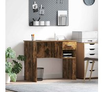 Galds Ar Plauktu Dūmaka Ozols 90 X 49 X 75 Cm Inženierijas Koks Vidaxl 8721158249906