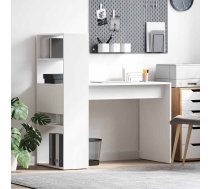 Galds Ar Plauktu Balts 113 X 54 X 120 Cm Inženierijas Koks Vidaxl 8721158249944