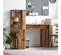 Galds Ar Plauktu Vecs Koks 113 X 54 X 120 Cm Inženierijas Koks Vidaxl 8721158250001