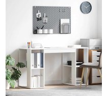 Galds Ar Plauktu Balts 130 X 50.5 X 75 Cm Inženierijas Koks Vidaxl 8721158252180
