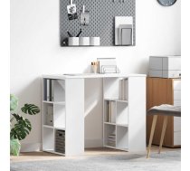 Galds Ar Plauktu Balts 90 X 50 X 75 Cm Inženierijas Koks Vidaxl 8721158252265