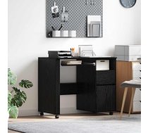 Galds Ar Ratieniem Ar Atvilktni Melns Ozolkoks 91 X 50 X 77 Cm Vidaxl 8721158252517
