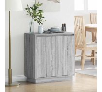 Led Sānu Galds Ar Plauktu Pelēks Sonoma 71 X 34,5 X 75 Cm Vidaxl 8721158253675
