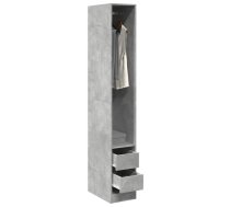 Drēbju Skapis, Betona Pelēks, 30X50X200 Cm, Inženierijas Koks Vidaxl 8721158340863