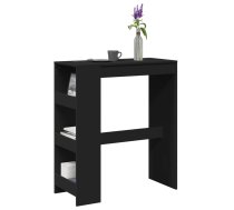 Bāra Galds Ar Plauktiem Melns 90X40X103,5 Cm Inženierijas Koks Vidaxl 8721158386625