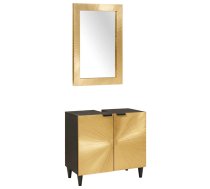 Vannas Istabas Skapju Komplekts Ar Plauktu 2 Pcs Melns Un Zelts Vidaxl 8721158408037