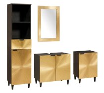 Vannas Istabas Skapju Komplekts Ar Plauktu 4 Pcs Melns Un Zelts Vidaxl 8721158408051