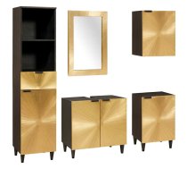 Vannas Istabas Skapju Komplekts Ar Plauktu 5 Pcs Melns Un Zelts Vidaxl 8721158408068