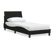 Gulta Ar Matraci, Hanko, Melns, 90X200 Cm, Audums Vidaxl 8721158431035