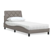 Gulta Ar Matraci, Pelēkbrūns, 90X200 Cm, Audums Vidaxl 8721158433152
