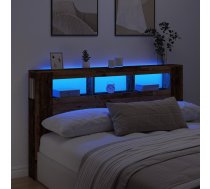 Gultas Galvgalis Ar Led, Veca Koka, 180X18,5X103,5 Cm, Koks Vidaxl 8721158446770
