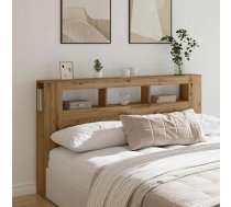 Gultas Galvgalis Ar Led, Koka Krāsa, 180X18,5X103,5 Cm, Koks Vidaxl 8721158446787
