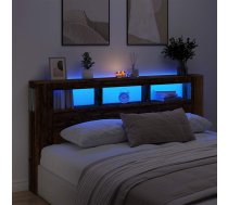 Gultas Galvgalis Ar Led, Veca Koka, 200X18,5X103,5 Cm, Koks Vidaxl 8721158446794