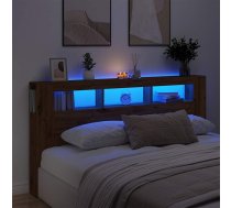 Gultas Galvgalis Ar Led, Koka Krāsa, 200X18,5X103,5 Cm, Koks Vidaxl 8721158446800