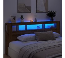 Gultas Galvgalis Ar Led, Koka Krāsa, 220X18,5X103,5 Cm, Koks Vidaxl 8721158446824