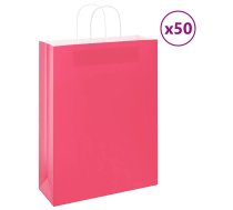 Papīra Maisiņi 50 Gab. Ar Rokturiem, Rozā, 32X12X42 Cm Vidaxl 8721158516060