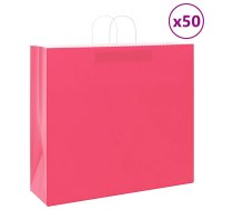 Papīra Maisiņi 50 Gab. Ar Rokturiem, Rozā, 54X15X49 Cm Vidaxl 8721158516121