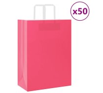 Papīra Maisiņi 50 Gab. Ar Rokturiem, Rozā, 32X17X44 Cm Vidaxl 8721158518323