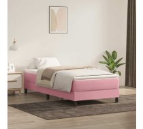 Atsperu Gulta Bez Matraci, Rozā Samts, 90X220 Cm Vidaxl 8721158520630