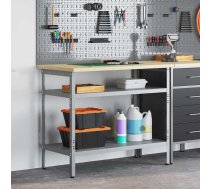 Darba Galds Ar Plauktu Ar Uzglabāšanu Pelēka 100 X 55 X 85 Cm Vidaxl 8721158629982