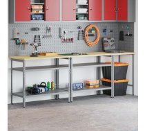 Darbagalda Komplekts Ar Plauktu 3 Pcs Bēšs Un Pelēks Vidaxl 8721158653536