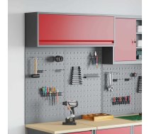 Rīku Skapju Komplekts Ar Plauktu Ar Uzglabāšanu 3 Pcs Sarkana Vidaxl 8721158653734
