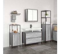 Vannas Istabas Mēbeļu Komplekts Ar Plauktu 3 Pcs Pelēks Sonoma Vidaxl 8721158712127